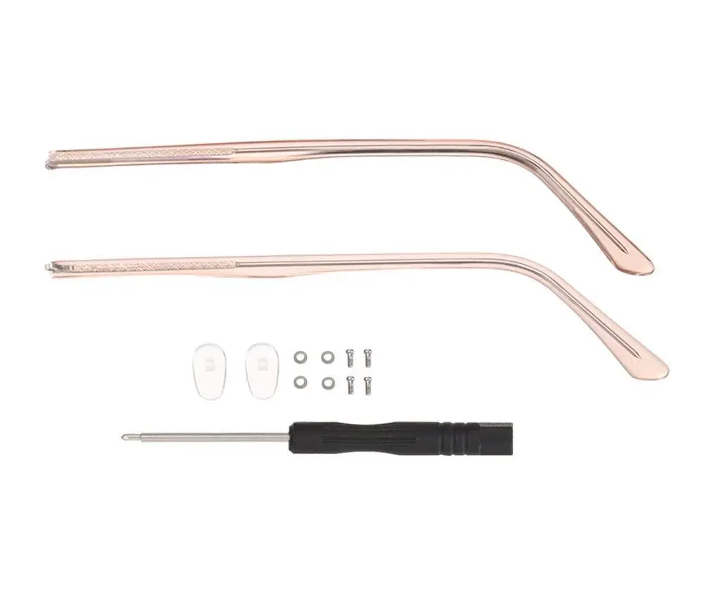 แขนแว่นตาสีโรสโกลด์ โลหะ สากล เครื่องมือซ่อมแว่นตา อุปกรณ์เสริม